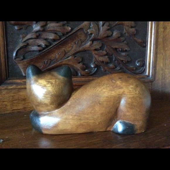 Vintage Hand Carved Wooden-Shelf Cat😺 - Picture 3 of 13
